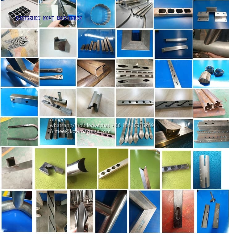 Automatic Angle Cutter Hole Punching Machine Muti-function Pipe Flattening Punching Cutting Machine Hydraulic 45&90 Degree Cut