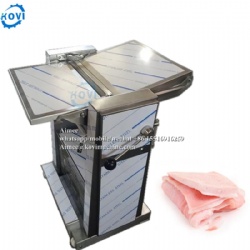 Adjustable thickness pig meat skinner peeling pork skin peeler slicing pork skin cutting machine